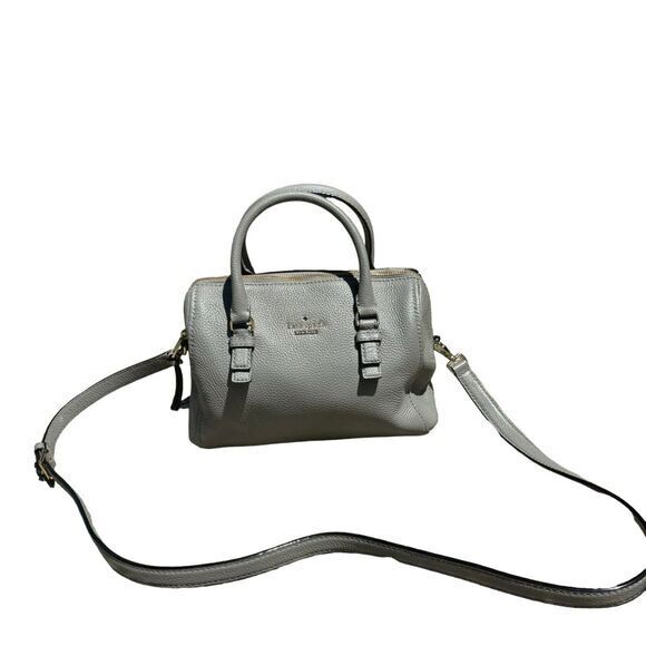 kate spade Handbags - Kate Spade Jackson Street Leather Satchel Crossbody Bag Gray Adjustable Strap